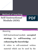 Teaching Methods - Self-Instructional Module