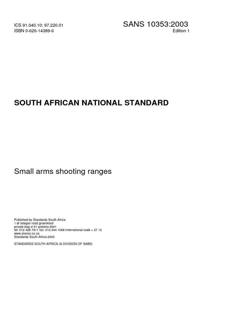 South African Small Arms Range Standards | PDF | Shotgun | Firearms