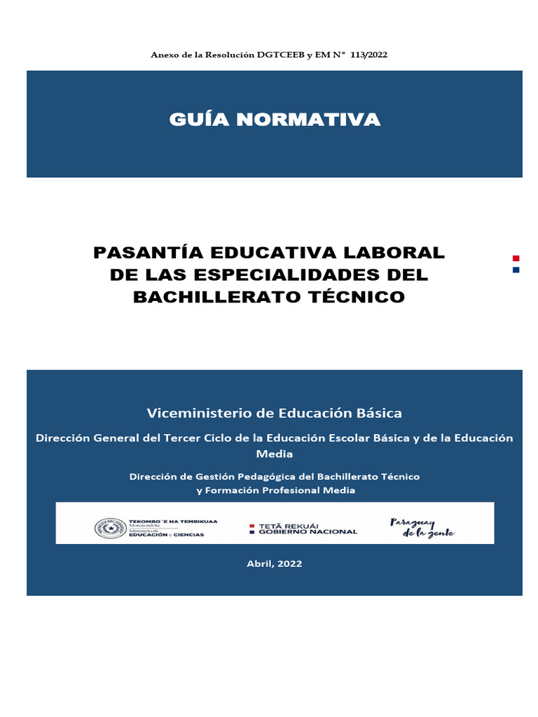 2 Guia Normativa Pel Resolucion 113 2022 1 Pdf Evaluación