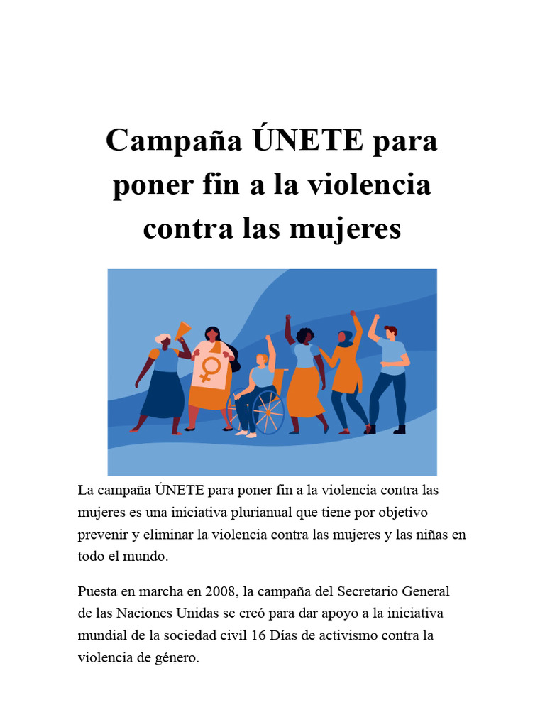 ÚNETE: Fin a la violencia contra mujeres | PDF | Política