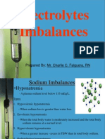 Electrolytes Imbalances: Prepared By: Mr. Charlie C. Falguera, RN