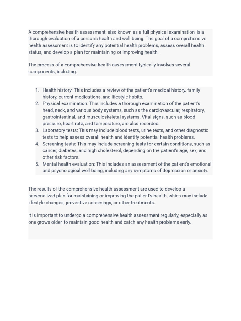 Health Assessment PDF