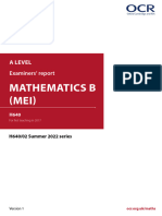 Examiners Report Pure Mathematics and Statistics