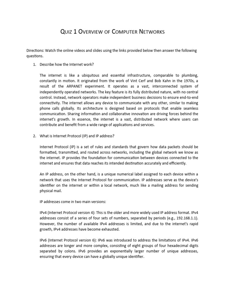 Computer Networks Quiz Guide Pdf Internet Protocols Domain Name