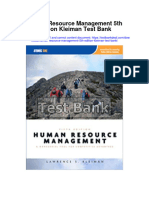 Human Resource Management 5th Edition Kleiman Test Bank