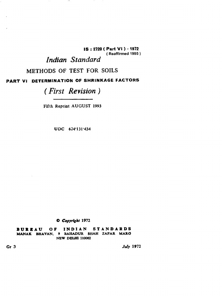 is-2720-part-6-1972-determination-of-strinkage-factors-pdf