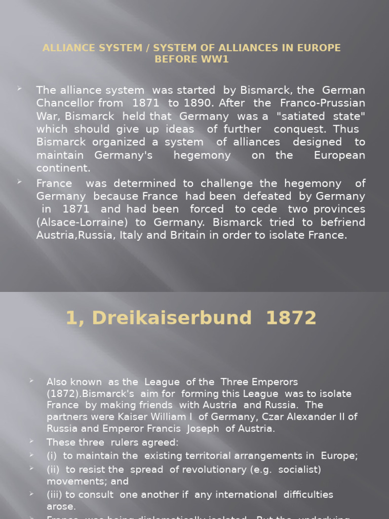 Alliance System | PDF | Otto Von Bismarck | German Empire