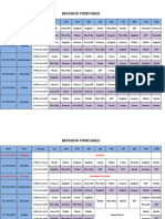 Revision Timetable Summary