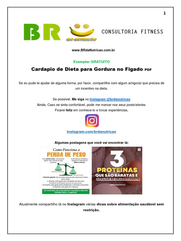 Cardapio De Dieta Para Gordura No Figado Pdf Pdf Comidas E Bebidas