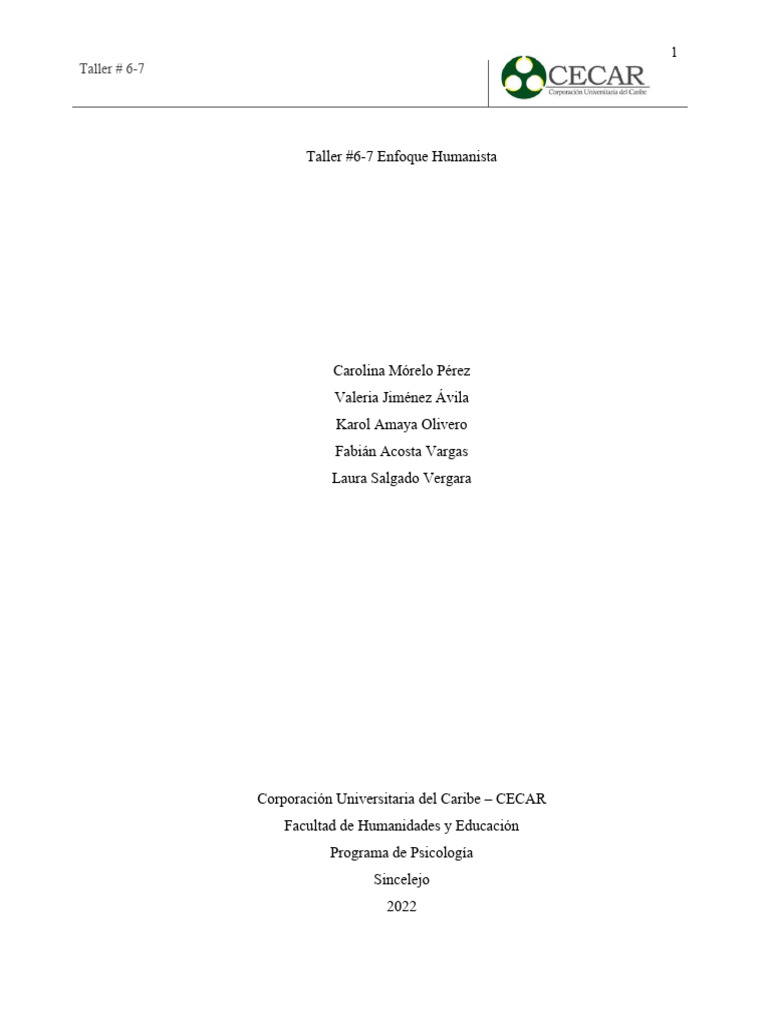 Taller 6 y 7 de Enfoque | PDF