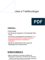 Introduction A L'embryologie