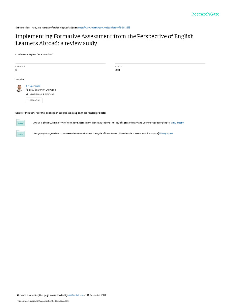Formative Assessment Insights for English Learners | PDF | Educational ...