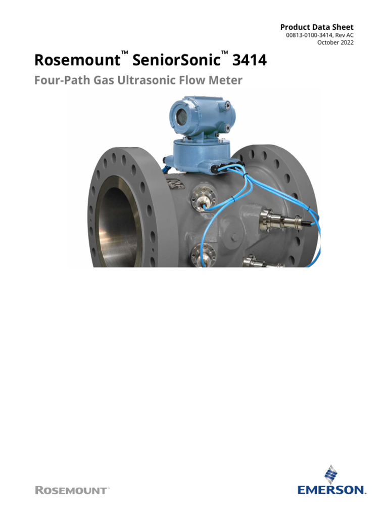 Product Data Sheet Rosemount Seniorsonic 3414 en 8727396 PDF Flow Measurement Stainless Steel