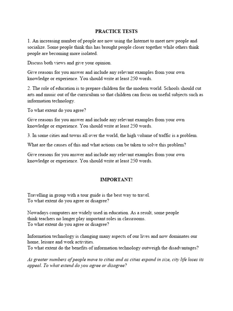 IELTS Writing Practice Test Topics | PDF | Reason | Knowledge
