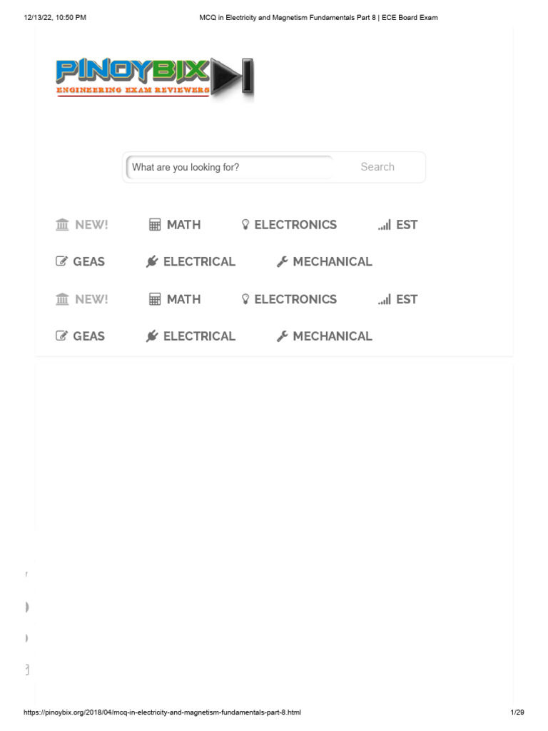 MCQ in Electricity and Fundamentals Part 8 ECE Board Exam