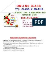 Maths X Assertion Reasoning Chapter 01