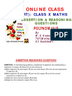 Maths X Assertion Reasoning Chapter 02