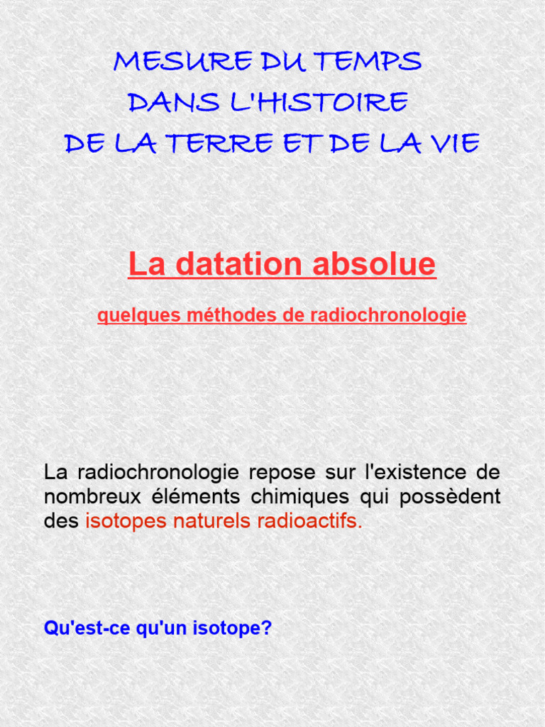 Datation Absolue par Radiochronologie | PDF | Technologie et ingénierie