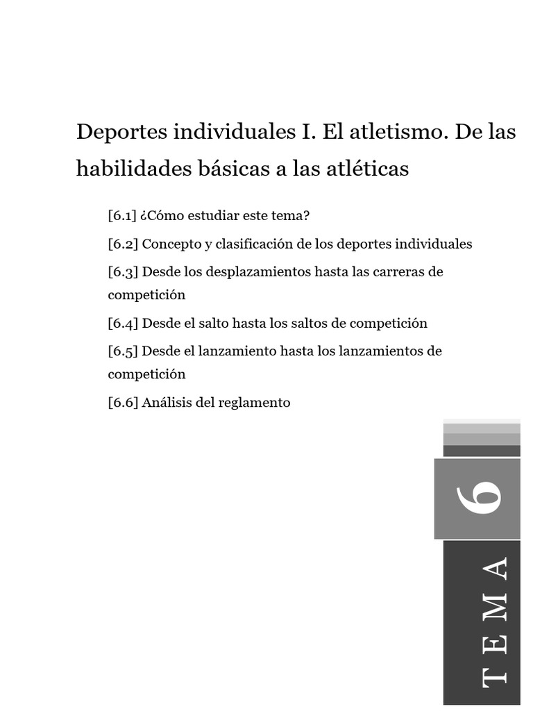 Tema 6 | PDF | Deporte del atletismo | Deportes