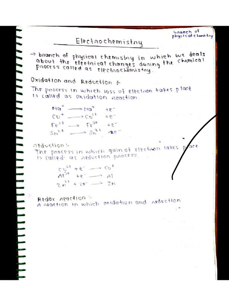 Electrochemistry Notes PDF