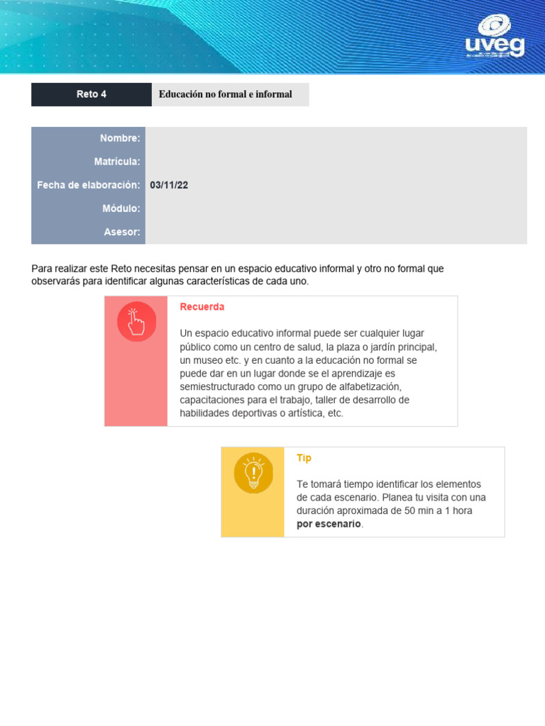 Observación de Educación No Formal e Informal | PDF | Aprendizaje ...