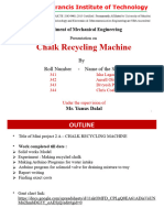 Department of Mechanical Engineering: Chalk Recycling Machine