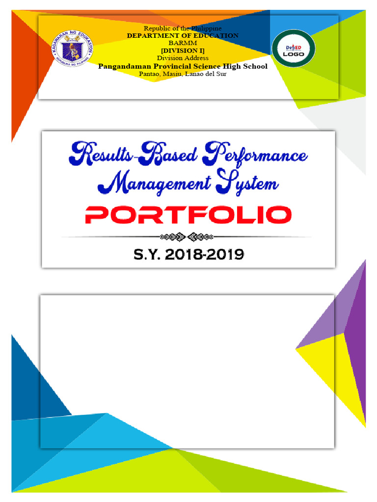 RPMS Porfolio Template Long PDF Educational Assessment Learning