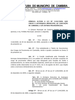 LEI #1831-2017 - Altrea A Lei #1144-2009, Que Criou A Autarquia Municipal de Educação de Cambira