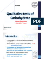 Qualitative Tests of Carbohydrate: Practical Biochemistry Third Class - 1 Course
