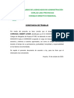 Constancia de Trabajo Colegio de Licenciados en Administración