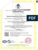 Occupational Health & Safety Management System Certificate