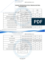 Cronograma de Actividades Programadas Por El Tribunal Electoral