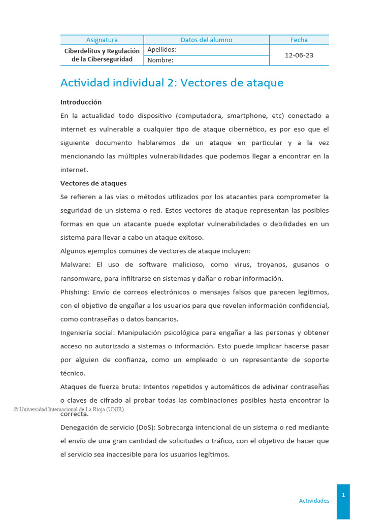 Vectores De Ataque Pdf Ingeniería Social Seguridad Contraseña