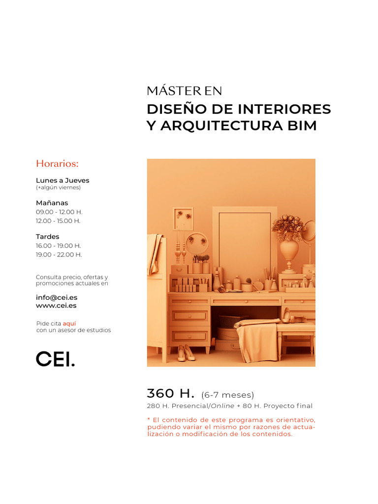 Máster en Diseño de Interiores y BIM | PDF