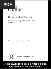 Culler-Structuralist Poetics - Structuralism, Linguistics and The Study of Literature PDF