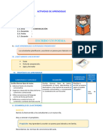 Comunicacion Sesion de Refuerzo Escribo Un Poema