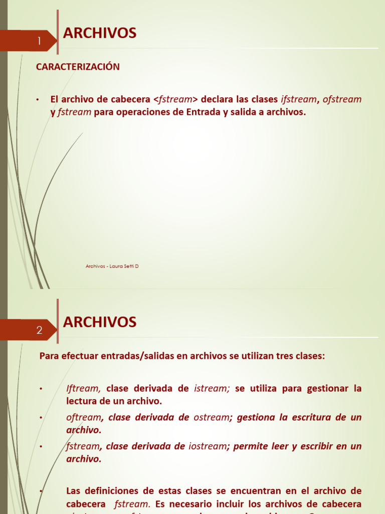 Clases fstream en C++ para archivos | PDF | Archivo de computadora | C