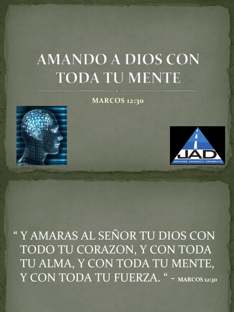 Amando A Dios Con Toda Tu Mente Pdf Amor Evangelio De Marcos