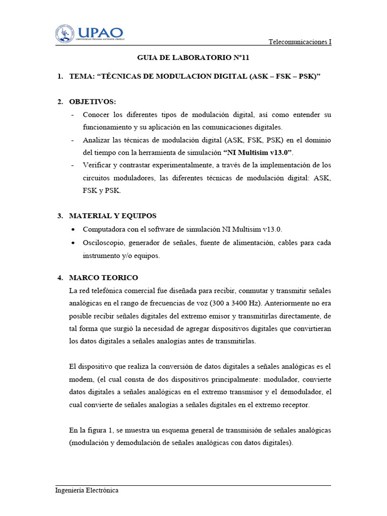 Técnicas de Modulación Digital: ASK, FSK, PSK | PDF | Modulación ...