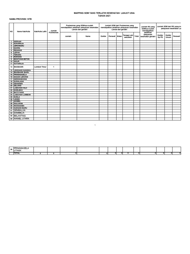 Contoh Lampiran Form RAN 2021 | PDF