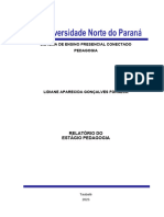 Sistema de Ensino Presencial Conectado Pedagogia: Relatório Do Estágio Pedagogia