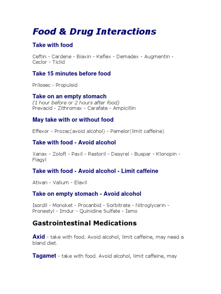 Food and Drug Interaction Guidelines | PDF | Potassium | Diet & Nutrition