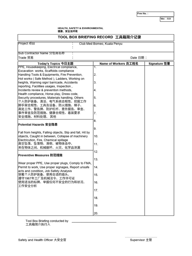 Toolbox attendance eng mandarin pdf