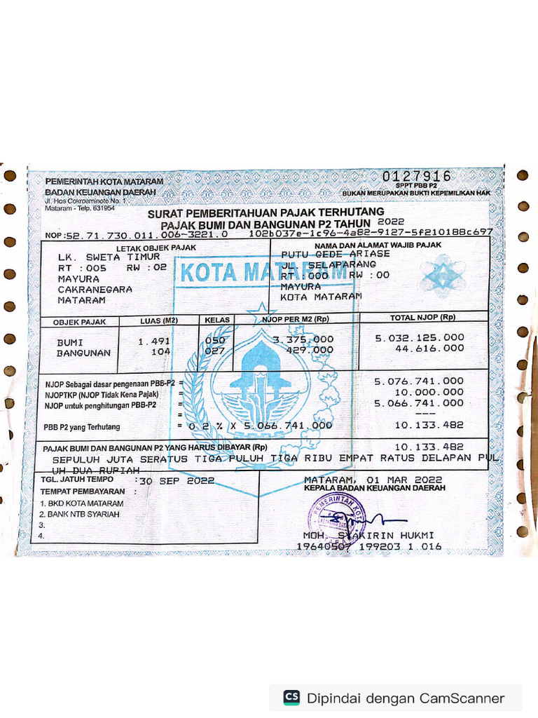 PBB Dan Bukti Lunas Pajak 2023 - Showroo | PDF