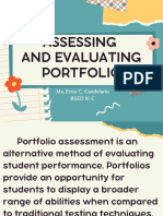 Assessing and Evaluating Portfolio