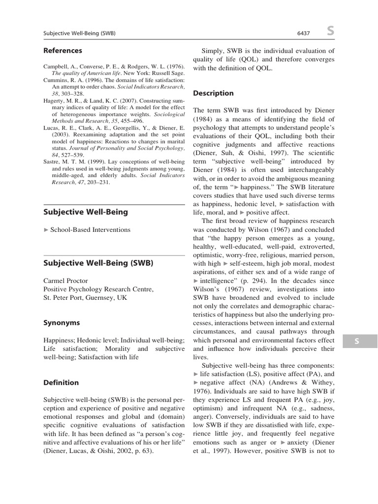Understanding Subjective Well-Being | PDF | Extraversion And ...