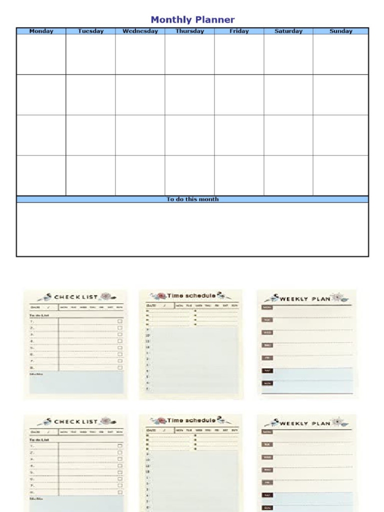 Mothly Planner | PDF