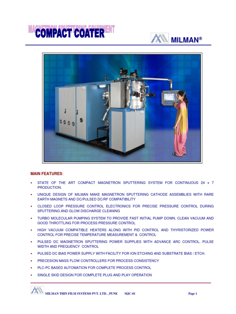 Compact Sputtering Equipment | PDF | Technology & Engineering