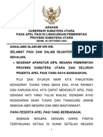 30 Oktober 2023, Arahan Gubsu Pada Apel Pagi Di Lingkungan Pemerintah Provinsi Sumatera Utara