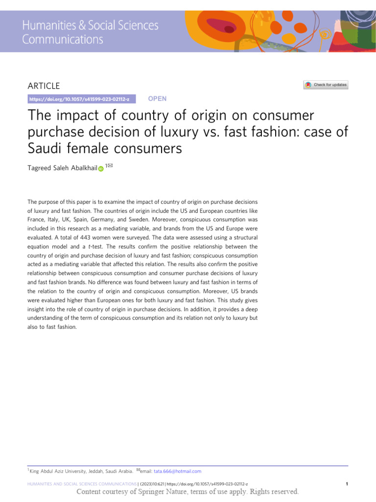 Country of Origin's Impact on Fashion Choices | PDF | Fashion | Luxury ...